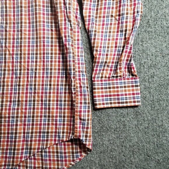 Peter Millar Shirt Mens XXL Blue Pink Check Plaid Cotton Long Sleeve Button Up - Picture 11 of 16